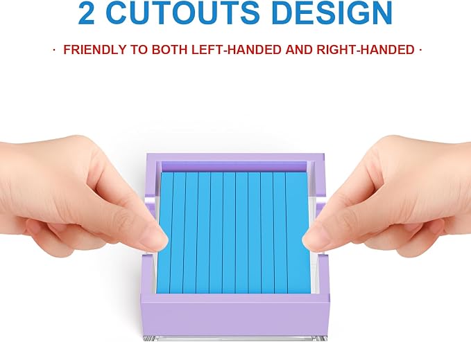 WINFFOR Acrylic Notepad Holder Dispenser - 3x3 in Sticky Note Memo Holder for Desk Organizer (W/O Pads) Office Desk Accessories School Supplies, Purple