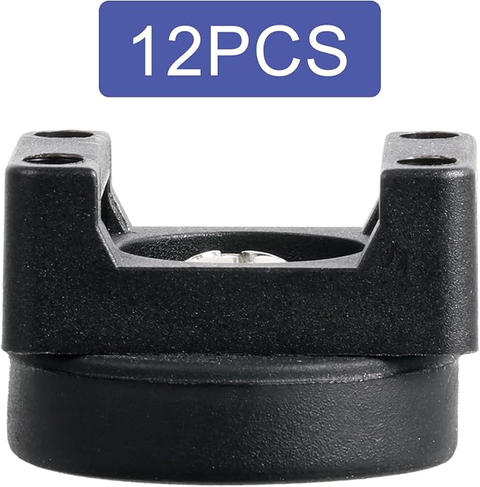 Yookeer 12 Pcs Magnetic Zip Tie Mount Base Black Magnetic Cable Clips Wire Holder Multipurpose Cable Ties Management Base Electrical Supplies for Wire (22 mm)