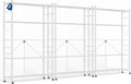 ALANNG 40" W Foldable 5-Tier Storage Shelves on Wheels Adjustable | Removable Metal Rack, Heavy Duty Rolling Organizer for Kitchen, Garage, Closet, Pantry, and Office (White,3 Pack)