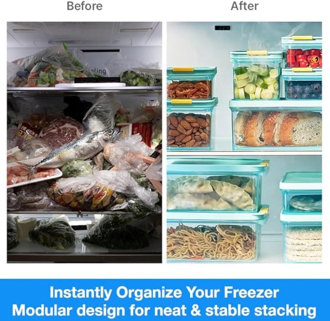 LocknLock Freezer Fit Plastic Freezer Containers | Airtight Stackable Food Storage for Meal Prep | Microwave & Dishwasher Safe | BPA Free Freezer Container with Lid, 3.5L