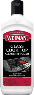 Weiman Glass Cooktop Heavy Duty Cleaner & Polish - Shines and Protects Glass/Ceramic Smooth Top Ranges with its Gentle Formula - 10 Oz., Clear