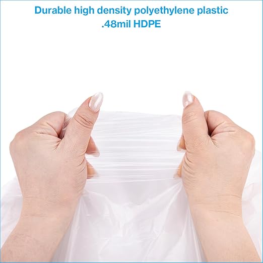 SSWBasics Large Clear Plastic T Shirt Bags 18 x 8 x 30 Case of 500 - Clear Plastic Bags with Handles - Durable Clear Shopping Bags - Versatile Clear Shopping Bags with Handles for Groceries and