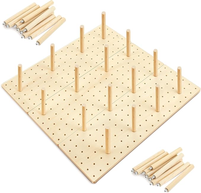 Kigley 3 Pcs Wood Pegboard Drawer Organizer with 32 Pegs Wooden Peg Board Drawer Shelf Organizer Adjustable Peg System for Dishes Plate Pot Container Cookware Utensil Kitchen(Wood,17 x 5.91 in)