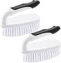 Scrub Brushes for Cleaning Bathtub Scrubber Heavy Duty Scrub Brush with Handle Stiff Bristle Cleaning Brush for Shower, Kitchen, Sink, Bathroom, Floor (Black)