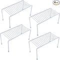 SIBAO Kitchen Shelves, Cabinet Organization Mini Storage Shelf, Storage Rack Organizer for Kitchen, Fridge, Cabinet, Bathroom (White 4)