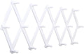 SKOLOO Accordion Wall Hanger with 16 Hooks, Modern Expandable Coat Rack Hat Rack for Wall, Solid Wooden, White