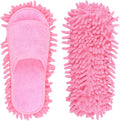 Microfiber Slippers Floor Cleaning Mop Men and Women House Dusting Slippers Floor Cleaning Tool (pink)