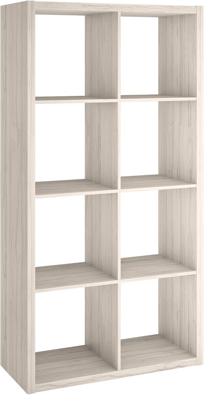 ClosetMaid Decorative Open Back 8-Cube Storage Organizer, Bleached Walnut