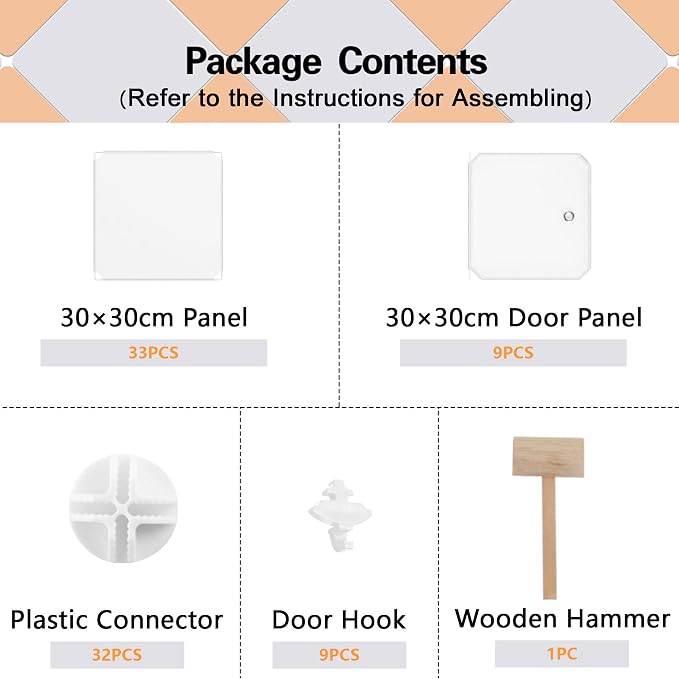 C&AHOME Cube Storage Organizer with Doors, 9-Cube Shelf, Closet Cabinet, DIY Plastic Modular Bookshelf, Storage Shelves Ideal for Bedroom,Living Room,36.6”L x 12.4”W x 36.6”H Milky USHS3009M-DOOR