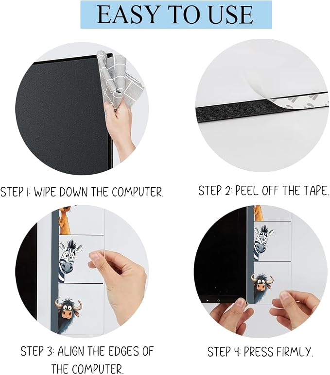 Gifts for Animal Lovers Computer Monitor Memo Board, Sticky Note Holder, Monitor Side Note Board, Acrylic Desk Organizer with 100Pcs Notes for Office Worker Men Women, Home Desktop and Office Desk
