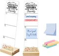 Sticky Note Holder, Monitor Memo Board, Acrylic Post It Note Holder with Wooden Base, Includes 200 Notes, Desk Organizer Sarcastic Quote