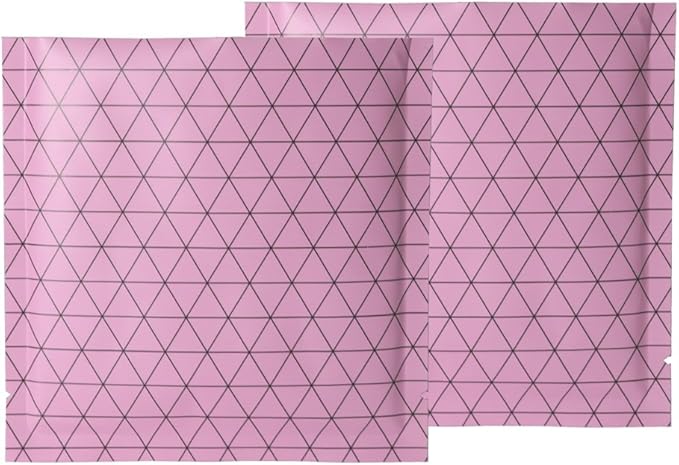 100 PCS 4 Mil Thick Open Top Heat Seal Bags, PET+AL+PE Mylar Bags with Easy Tear Notch, Resealable Heat Sealable Pouch for Food Storage, Packaging, Not Vacuum Bags (Pink, 10 * 10CM/3.9"*3.9")