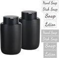BosilunLife Foaming Soap Dispenser Set - Black Ceramic Foam Hand Dispenser 12oz Soap Dispenser Set with Rust Proof Pump, 4Pcs Clear Stickers for Kitchen, Bathroom - 2 Pack