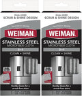Weiman Microfiber Cloth for Stainless Steel, Safely Traps and Removes Dirt, Oil and Grime to Protect from Scratches 13.8" x 13.8" (Pack of 2)