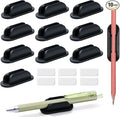 10 Pack Adhesive Pencil Holders for Desk,Silicone Flexible Pen Holder for Wall, Office, School,Home,Classroom Must Haves,Teacher Supplies Accessories,Desk Organizer,Small Gift Back to school