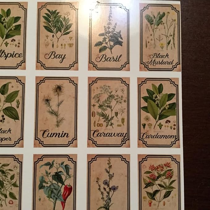 Herb and Spice Apothecary Labels Vintage Labels Stickers for Jars Bottles Tags