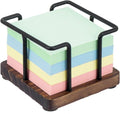 MyGift Sticky Note Holder for Desk, Wood Post It Note Dispenser for 3-Inch Note Cubes, Modern Office School Desktop Memo Pad Organizer
