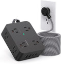 Surge Protector Power Strip 15 Ft Long Cord, HANYCONY Extension Cord 15 Feet with 8 Outlets 4 USB Ports(2 USB C), Flat Plug, Desk Charging Station for Home Office College Dorm Room Essentials