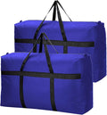130L Extra Large Moving Bags with Strong Zippers & Carrying Handles, Storage Bags Storage Totes for Clothes, Moving Supplies, Space Saving Storage Bag Organizer for Moving, Traveling (Blue-130L)
