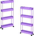 SPACELEAD 2-piece Set Slim Storage Cart 3 Tier,Bathroom Organizer Rolling Utility,Mobile Shelving Unit Slide Out for Office, Kitchen, Laundry Room & Narrow Places
