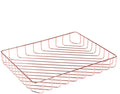 Rose Gold File Organizer for Desk Letter Size Desk Paper Organizer Trays Large Capacity Metal File Organizer Paper Tray Wire Basket Bins for Office Desktop,12.5" x 9.4" x 1.9"