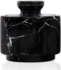 MARBLOUS KRAFTS Marble Salt Cellar 3" Black Zebra Stone salt dish, Sugar, Seasoning salt containers for Countertop, Modern salt holder with lid, Kitchen Spice Jar