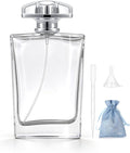 100ml Glass Refillable Perfume Atomizer | clear glass atomizer, fine mist, leakproof, refillable. Perfect travel replacement for bulky bottles