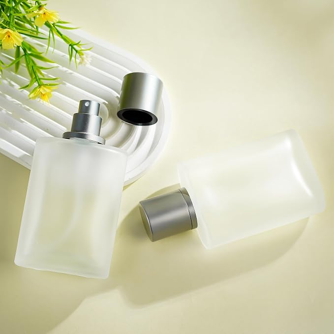 YU FENG 2 Pack 100ml/3.4 Oz Glass Perfume Bottles, Refillable Atomizer | Cylinder Shape, Thick Glass Bottle, Fine Mist Sprayer, Refillable Design, Ideal For Perfume, Cologne And DIY Fragrance