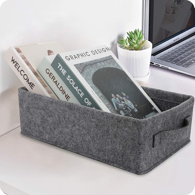 Small Storage Basket Modern Storage Baskets Felt Collapsible Baskets Storage Bins for Cellphone Earphone Chargers Cables Make Up Hair Supplies Fabric Drawers Storage Basket Cute Bin