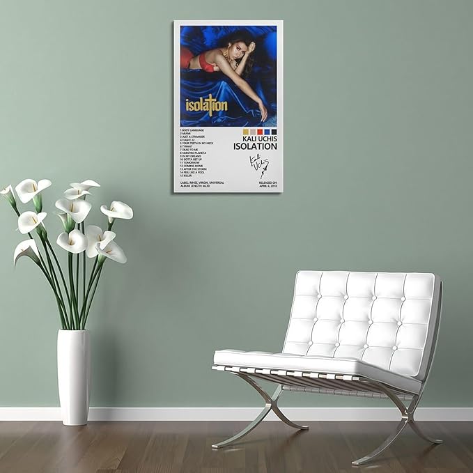 Kali Uchis Poster Indie Music Album Cover Art Wall Canvas Picture Suitable for Modern Office Bedroom Living Room Room Decor Gift 12x18inch(30x45cm) Frame-style