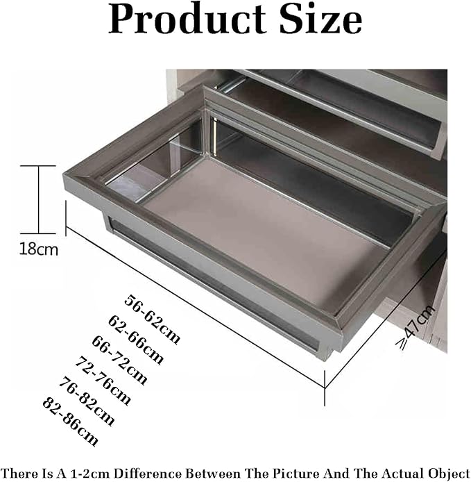 Pull Out Cabinet Storage Basket,Telescopic Coat Drawer for Kitchen,Stackable Detachable Baskets Closet Storage Box,for Kitchen Office Wardrobes Cupboard Storage(Color 1,47x56x18cm)