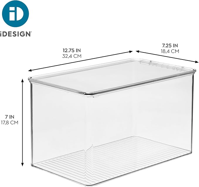 iDesign Stackable Clear Plastic Shoe Boxes with Lids, 4-Pack | Storage Shoe Container, For Closet