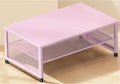 ECOLOVI 2-Tier Computer Monitor Stand Riser, Desk Organizer for Monitor, Printer & Laptop Stand, Desktop Workspace Organizers for Office Supplies(Pink)