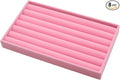 Velvet Jewelry Organizer Trays Pink Stackable Jewelry Storage Display Tray, 8 Rolls