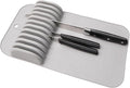 madesmart Large Knife Mat, Soft-Grip Knife Organizer for 11 Knives, Non-Slip Drawer Insert Protects Blades and Maximizes Kitchen Drawer Space, Grey