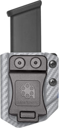 Amberide Universal IWB/OWB Kydex Mag Carrier for 9mm / .40 & .45 ACP Magazines, Single and Double Stack, Adjustable Retention, Ambidextrous, Fits 1.5" Belt, Made in USA