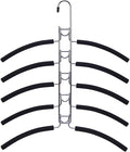 Nature Smile No Shoulder Bump Multiple Sweater Coat Clothes Hangers,Multi Layers Space Saving T Shirt Blouse Rack,(2 Pack Black Color)