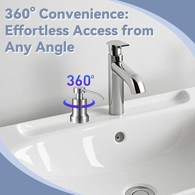 Foaming Soap Dispenser for Kitchen Sink and Bathroom Countertop: Built in Foaming Sink Soap Dispenser Pump, Stainless Steel Foam Soap Pump with 22oz Under Counter Bottle