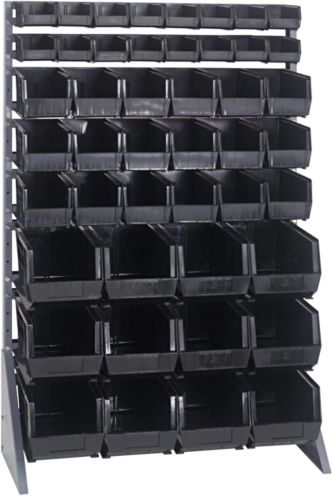 DOUBLE RAIL HANGING UNIT W/92 BLACK BINS