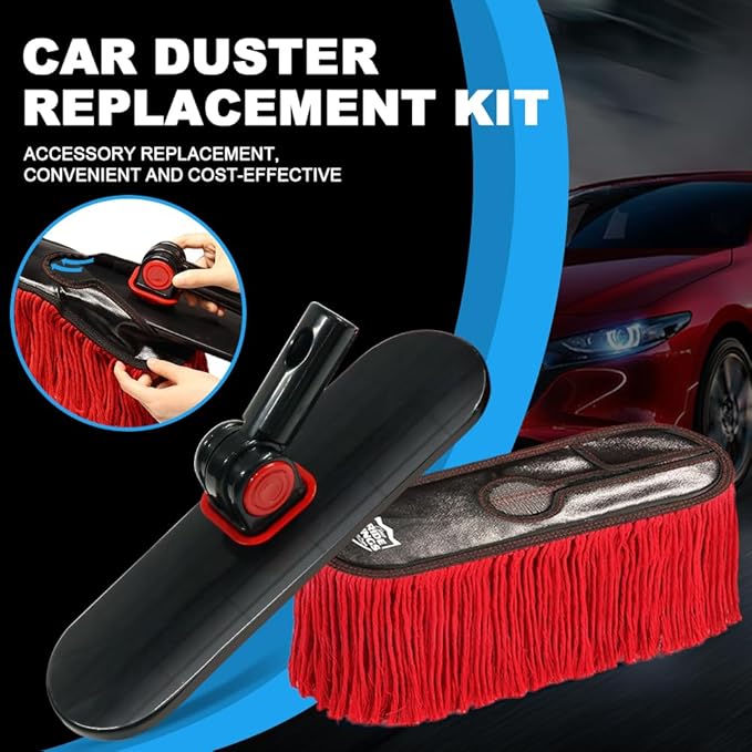 Suitable for Ride Kings Car Duster,Car Duster Replacement Kit,Scratch Free，Feather Duster for Truck,SUV,RV and Motorcycle,Wax Cotton Hair(2Mops & 1Board)