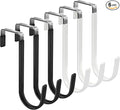 FYY Over the Door Hooks, Single-Hanger 6 Pack, Fits Doors 1 3/8" Mix | Heavy Duty Metal, Hold 20lbs, Rubber-Coated, No-Drilling, for Bathroom Dorm, Hanging Towels Clothes Hats Bags Coats Wreaths