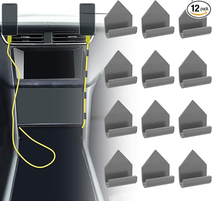 12 Pcs Car Trim Cable Clips, Car Cable Management Wire Organizer Cord-G | Neatly Organize Cables for Vehicle Interior, Easy Installation, Ideal for Phone Chargers, Dash Cams and More