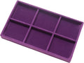 Velvet Jewelry Trays for Drawers, Purple Stackable Jewelry Drawer Organizer Inserts, Ring Earring Necklace Bracelet Holder Organizer Storage Display Tray with Removable Dividers, 6 Grids
