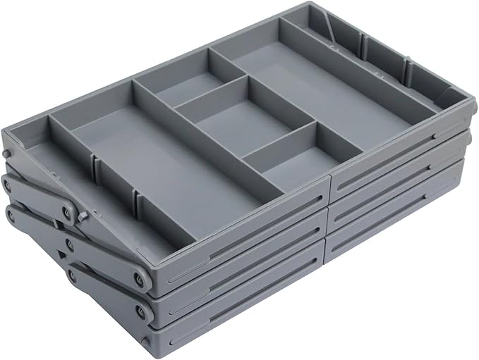 Drawer Organizer, Versatile Storage Organizer Tray Bins with Adjustable Compartments Storage Trays for Office,Bathroom,Kitchen,Makeup (1 Row 3 Tier)