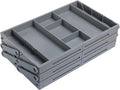 Drawer Organizer, Versatile Storage Organizer Tray Bins with Adjustable Compartments Storage Trays for Office,Bathroom,Kitchen,Makeup (1 Row 3 Tier)