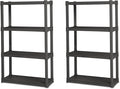 Sterilite 2-Pack 4 Shelf Unit, Heavy-Duty Shelving Storage and Utility Rack - Standing Plastic Organizer Shelves for Kitchen, Bathroom, and Garage