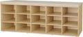 DINZI LVJ Shoe Storage Bench with Cushion, 15-Cubby Shoe Rack, Adjustable Shelves, Long Shoe Organizer Bench for Entryway, Mudroom, Hallway, Living Room, Bedroom and Garage, Natural