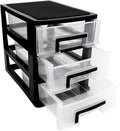 3 Tier Plastic Drawer Organizer Storage Box for Desk, Cosmetics, Jewelry, Office Supplies, Home Organization (8.46" x 5.9" x 7.48")