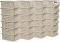 Akro-Mils 30220 AkroBins Plastic Storage Bins, Space-Saving Stackable Bins for Garage, Pantry, Craft Organization, 7" x 4" x 3", Stone, 24-Pack