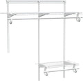 PROWORX 2-4 Ft. Expandable Closet Organizer System Kit, White Custom Metal Wire Shelving, Organization and Storage Shelves Wall Mounted with Hanging Rods